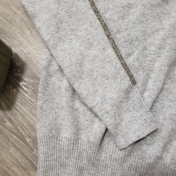 Brunello Cucinelli Wool Sweater Crystal Sleeve S - Picture 4 of 7